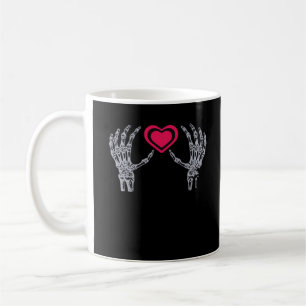 Taza De Café Skeleton Hands Heart Cute