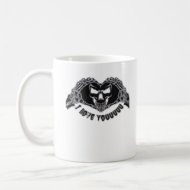Taza De Café Skeleton Hands Skull, Diseño De Halloween Para Bac (Izquierda)