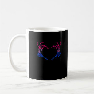 Taza De Café Skeleton Heart Bisexual Lgbt-Q Pride Mano de Cráne