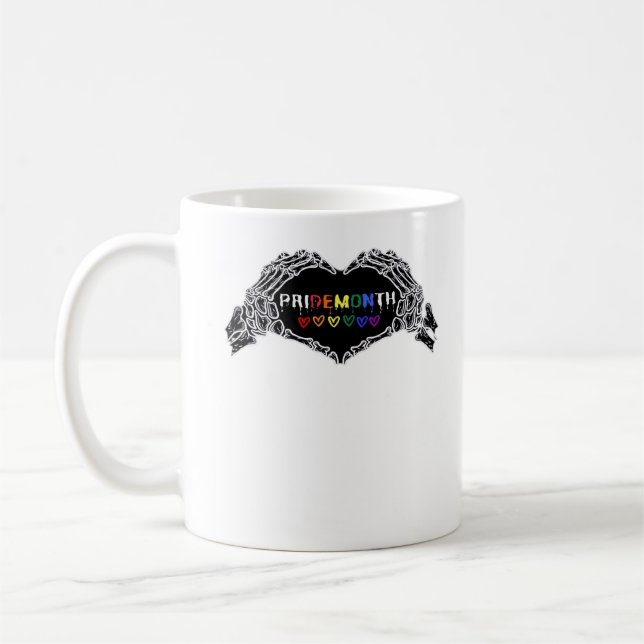 Taza De Café Skeleton Heart Hands LGBTQIA (Izquierda)