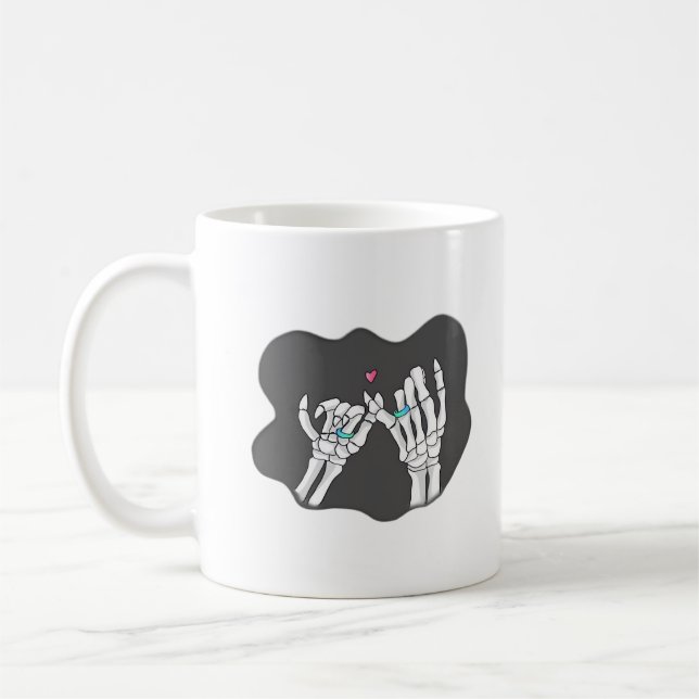 Taza De Café Skeleton Heart Hands Promise (Izquierda)