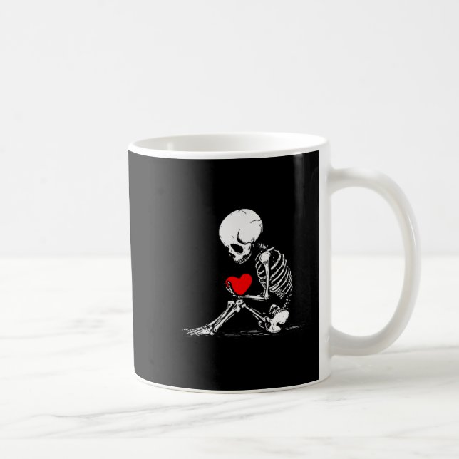 Taza De Café Skeleton Heart Valentines Emo Gothic Minimalist Ck (Derecha)
