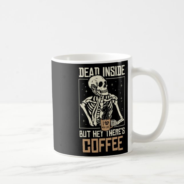 Taza De Café Skeleton Inside Beber café Funny Halloween Sk (Derecha)