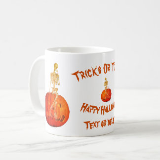 Taza De Café Skeleton Jack O Lantern Halloween personalizado