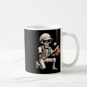 Taza De Café Skeleton Jugando al Béisbol Halloween Skull Lover