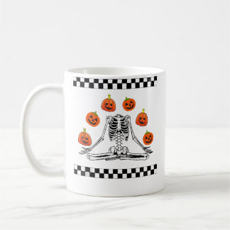 Taza De Café Skeleton Juggling Pumpkin Head Funny Skeleton Hall