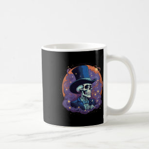 Taza De Café Skeleton Magician Top Hat Stars Smoll Hallow