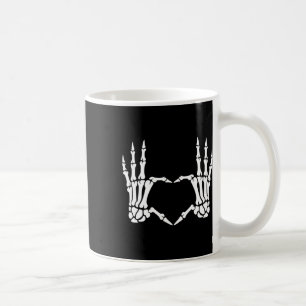 Taza De Café Skeleton manos Rótulo de corazón retro disfraz de 