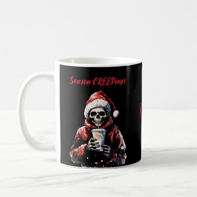 Taza De Café Skeleton Navidades de la temporada de Creeping (Izquierda)