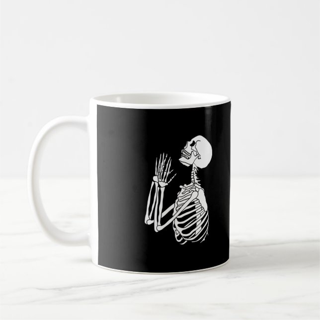 Taza De Café Skeleton pidiendo ayuda en un (Izquierda)