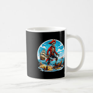 Taza De Café Skeleton Pirate Tee Skull Halloween Skeleton Pirat