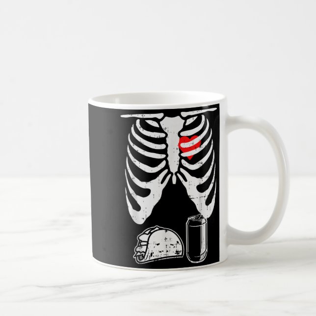 Taza De Café Skeleton Pregnancy Taco Beer Xray Halloween Soon D (Derecha)