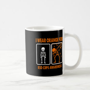 Taza De Café Skeleton Que Uso Naranja Para La Conciencia De Rsd