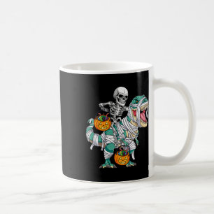 Taza De Café Skeleton Riding Dinosaur T Rex Fun Niños Hallo