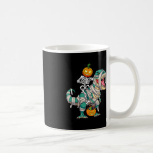 Taza De Café Skeleton Riding Mummy Dinosaur T rex Halloween Div