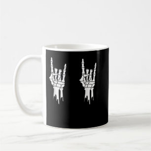 Taza De Café Skeleton, Rock On Hands, Halloween, Hombres Mujere