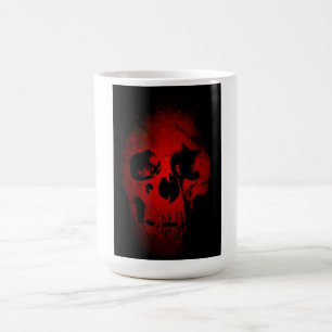 Taza De Café Skeleton Rojo Fantasía Arte Fuerte Metalizado