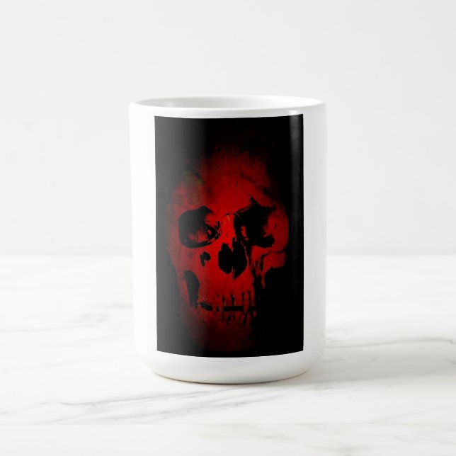 Taza De Café Skeleton Rojo Fantasía Arte Fuerte Metalizado (Centro)