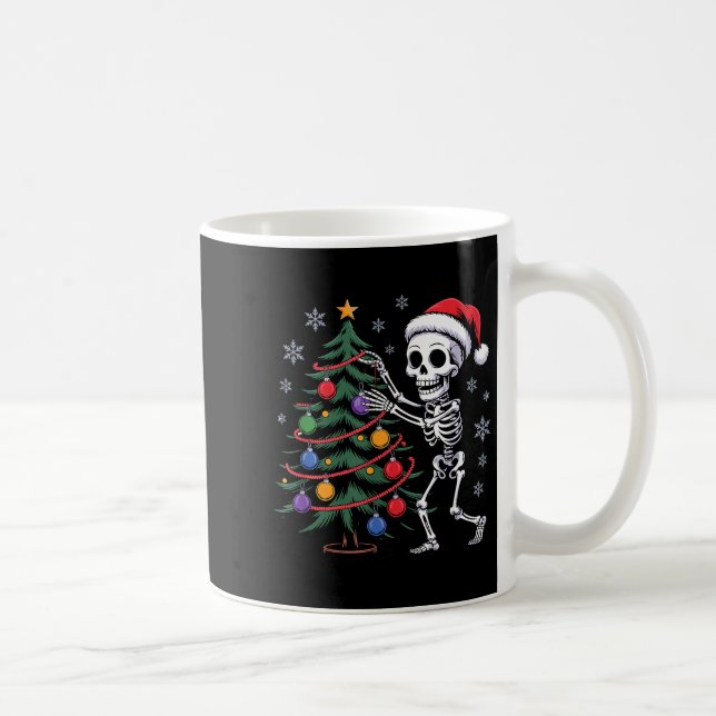 Taza De Café Skeleton Santa Hat Christmas Tree Creepy Cute Xmas (Derecha)