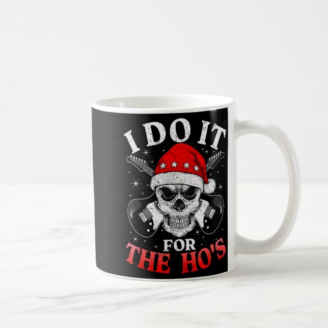 Taza De Café Skeleton Santa Rocker Inappropriate Funny Guitar G (Derecha)