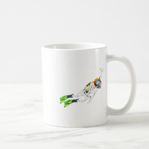 Taza De Café Skeleton Scuba Buving Halloween Bumpkin Diver