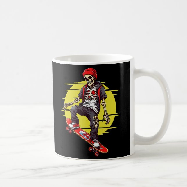 Taza De Café Skeleton Skateboard (Derecha)