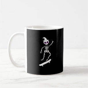Taza De Café Skeleton Skateboard Lazy Halloween Costume Funny