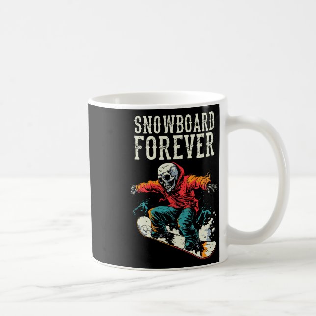 Taza De Café Skeleton Snowboarder - Snowboard Deportes de invie (Derecha)