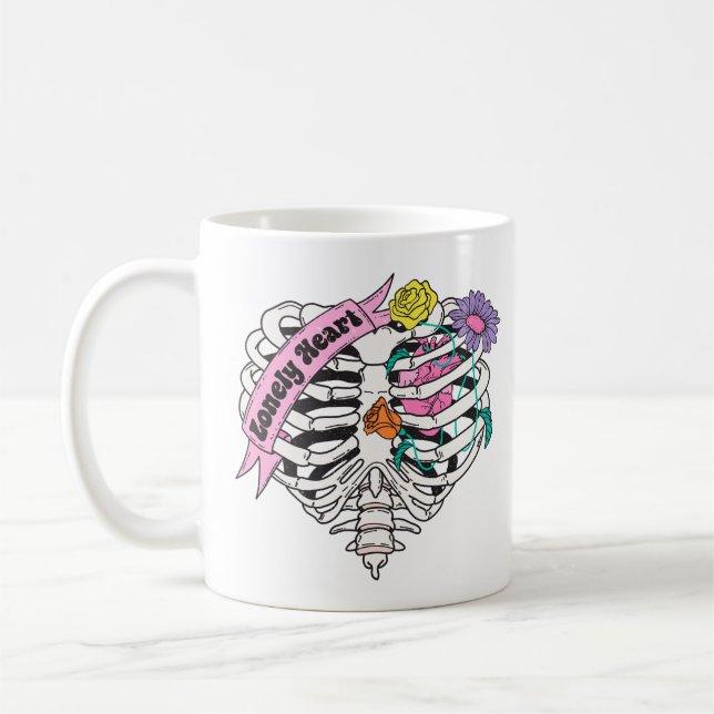 Taza De Café Skeleton solitario contra San Valentín (Izquierda)