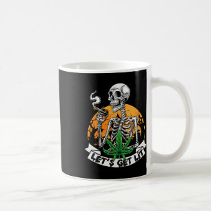 Taza De Café Skeleton Stoner Smoking Weed Vamos a conseguir Hal