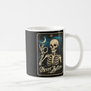 Taza De Café Skeleton Tarot Card nunca mejor Skull Halloween