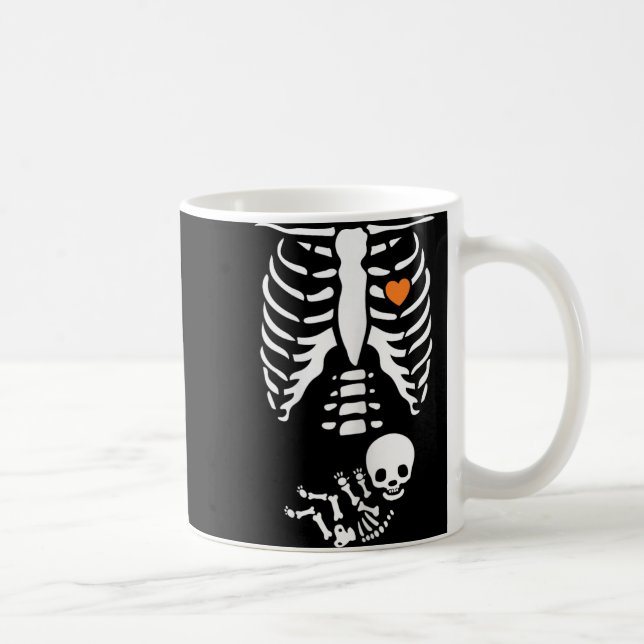 Taza De Café Skeleton Xray Halloween Costume Pregnant Women Mom (Derecha)