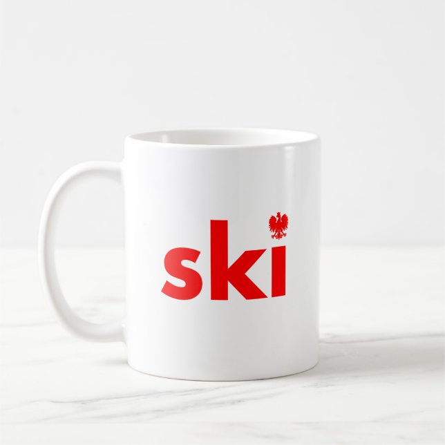 Taza De Café SKI Polonia Apellido Mug (Izquierda)