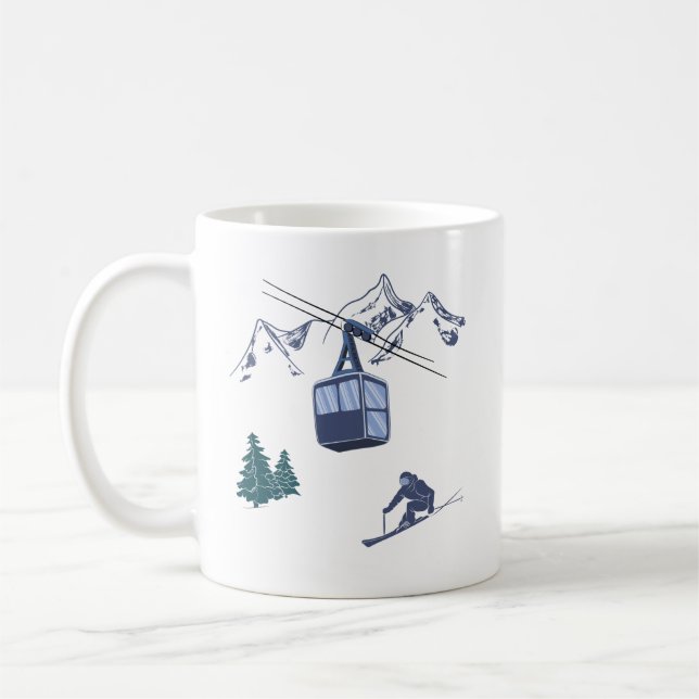 Taza De Café Ski Scene Winter Sports (Izquierda)