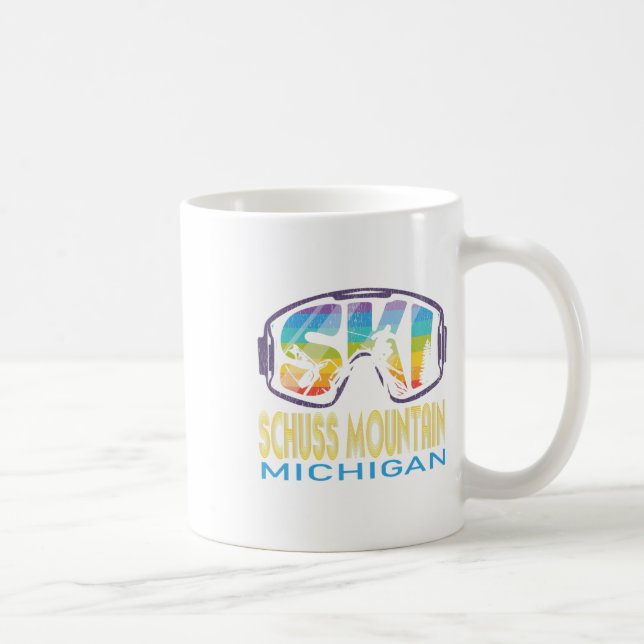 Taza De Café Ski Schuss Mountain Michigan Skiing Vacation  (Derecha)