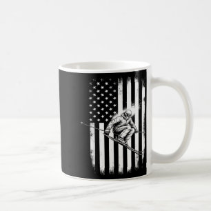 Taza De Café Ski usa bandera americana deporte de invierno esqu