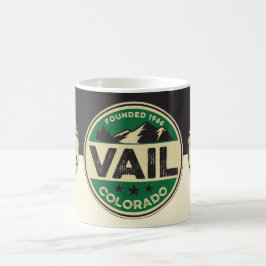 Taza De Café Ski Vail Black & Tan Mug