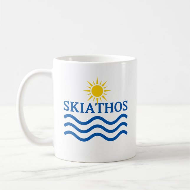 Taza De Café SKIATHOS Grecia, ondas solares (Izquierda)