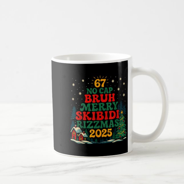 Taza De Café Skibiddi Rizzmas 2025 Funny Meme Christmas Tree  (Derecha)