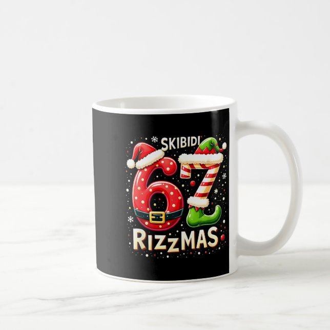 Taza De Café Skibidi 67 Rizzmas Christmas Meme Funny Elf Santa  (Derecha)