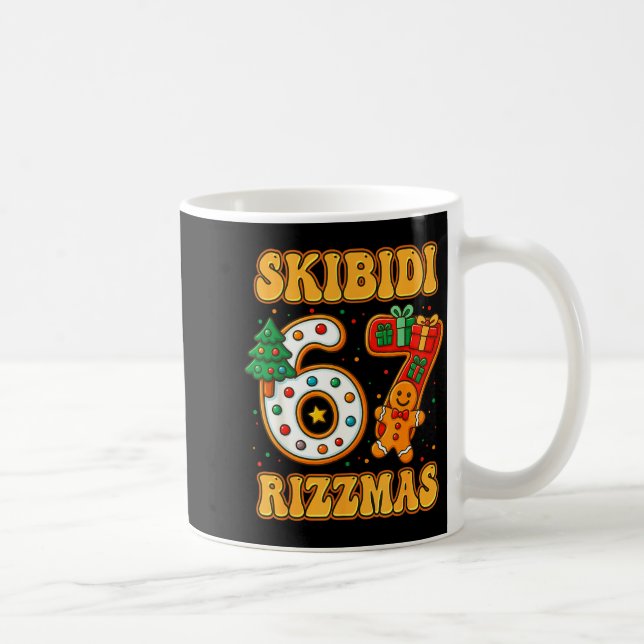 Taza De Café Skibidi 67 Rizzmas Funny Six Seven Meme Christmas  (Derecha)
