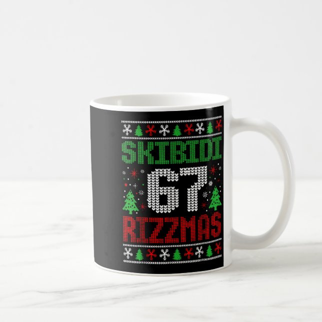 Taza De Café Skibidi 67 Rizzmas Funny Six Seven Meme Christmas  (Derecha)