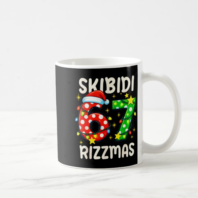 Taza De Café Skibidi 67 Rizzmas Funny Six Seven Meme Christmas  (Derecha)