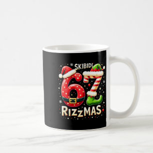Taza De Café Skibidi 67 Rizzmas Meme de Navidad Divertido Elfo 