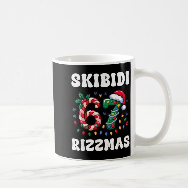 Taza De Café Skibidi Rizzmas 67 Christmas Six Seven Xmas Funny  (Derecha)