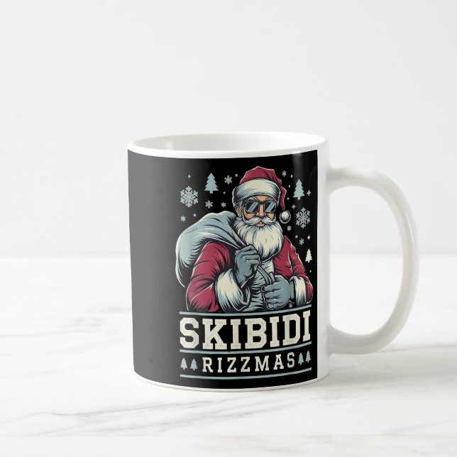 Taza De Café Skibidi Rizzmas Cool Santa Funny Christmas Rizz Ri (Derecha)