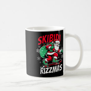 Taza De Café Skibidi Rizzmas Funny Santa Clause Patinar X