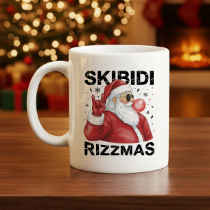Taza De Café Skibidi Rizzmas Santa Claus Divertida Navidad