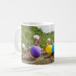 Taza De Café Skippiebal race van Fubby poppetjes op ballonnen.