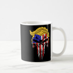 Taza De Café Skull Bandera De Eeuu Hair Gracioso Regalo Del Pre